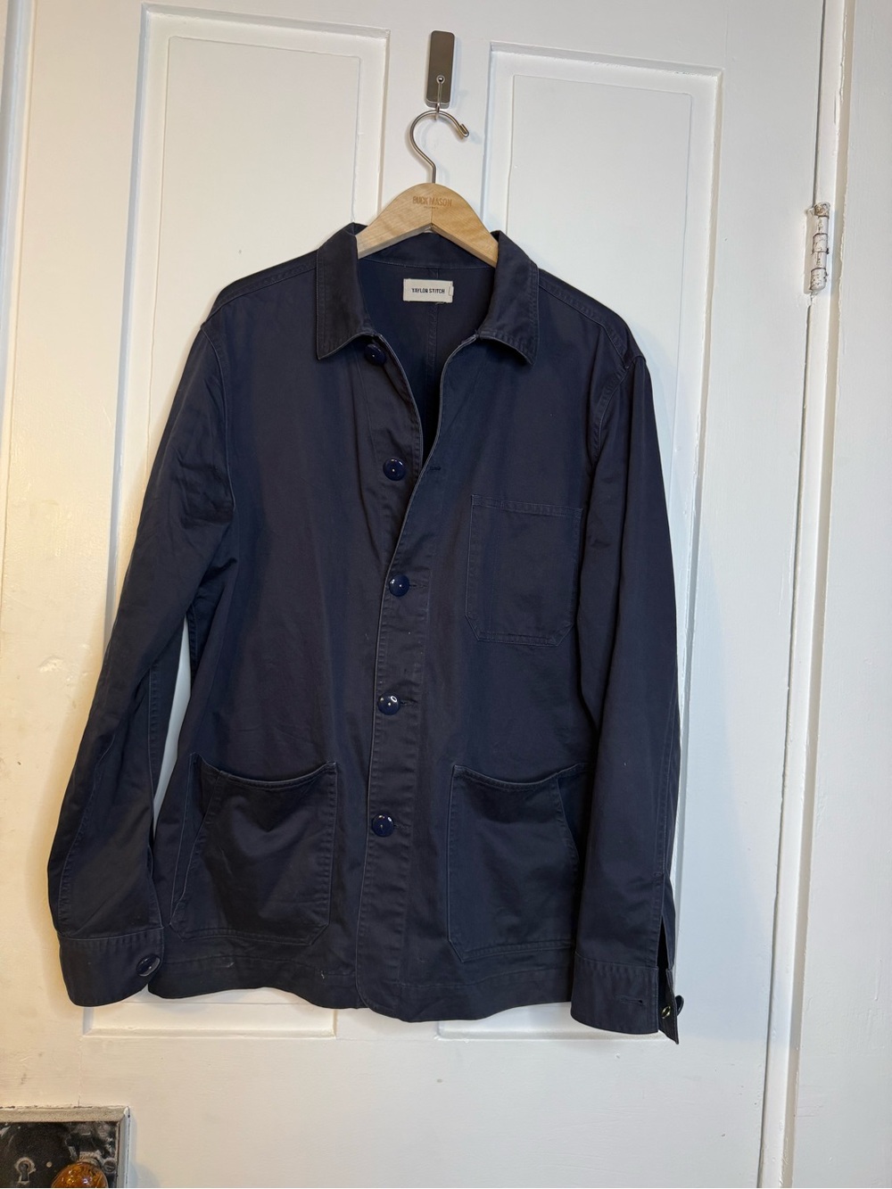 Taylor Stitch Navy Button-Front Lightweight Chore Jacket